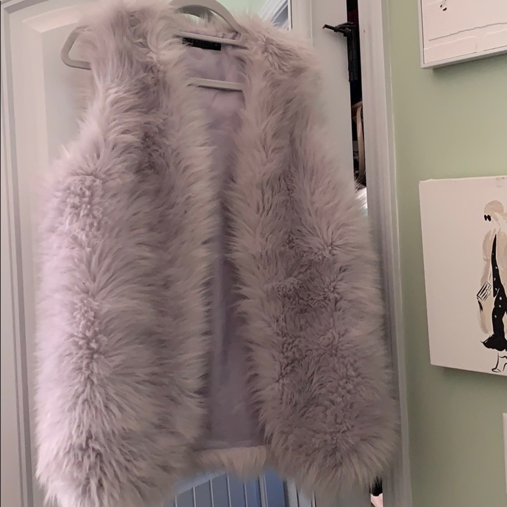 Purple faux fur vest